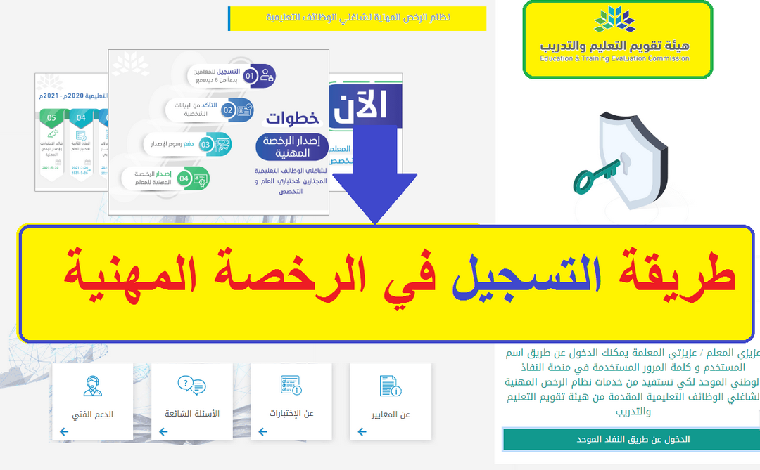 التسجيل في اختبار الرخصة المهنية للمعلمين