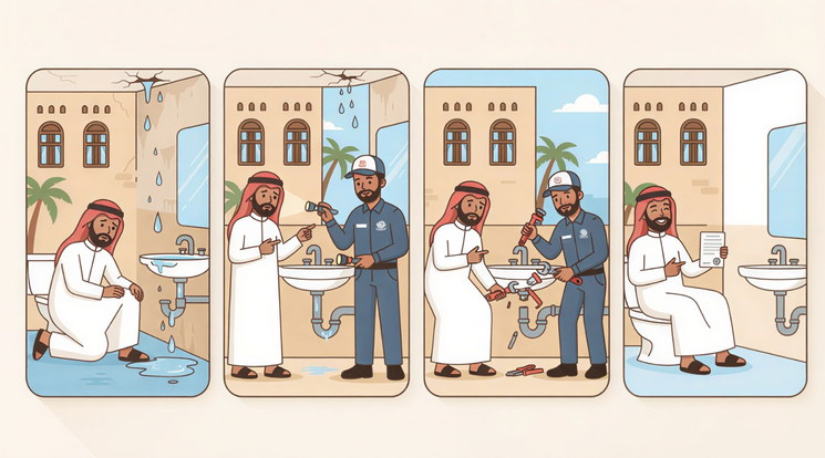 كشف تسربات المياه بجدة